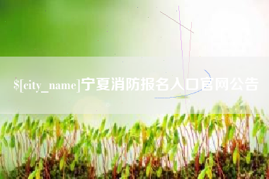 绵阳宁夏消防报名入口官网公告