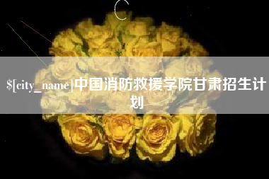 绵阳中国消防救援学院甘肃招生计划