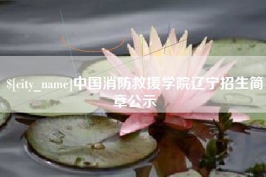 绵阳中国消防救援学院辽宁招生简章公示