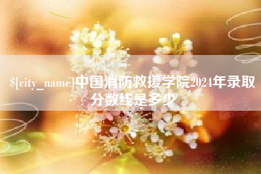 绵阳中国消防救援学院2024年录取分数线是多少