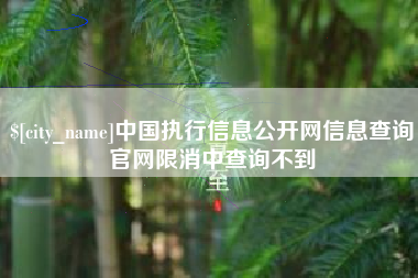 绵阳中国执行信息公开网信息查询官网限消中查询不到