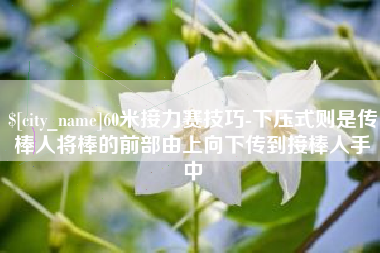 绵阳60米接力赛技巧-下压式则是传棒人将棒的前部由上向下传到接棒人手中